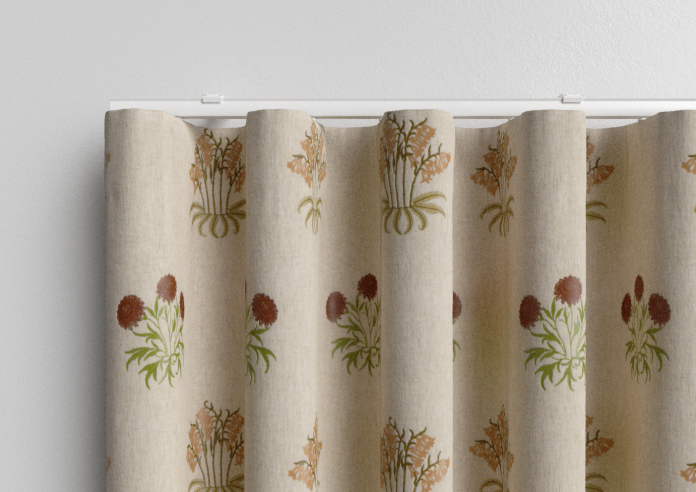 William Morris Lily Flower Embroidery, Madder - Made to Measure Curtains - Image 13